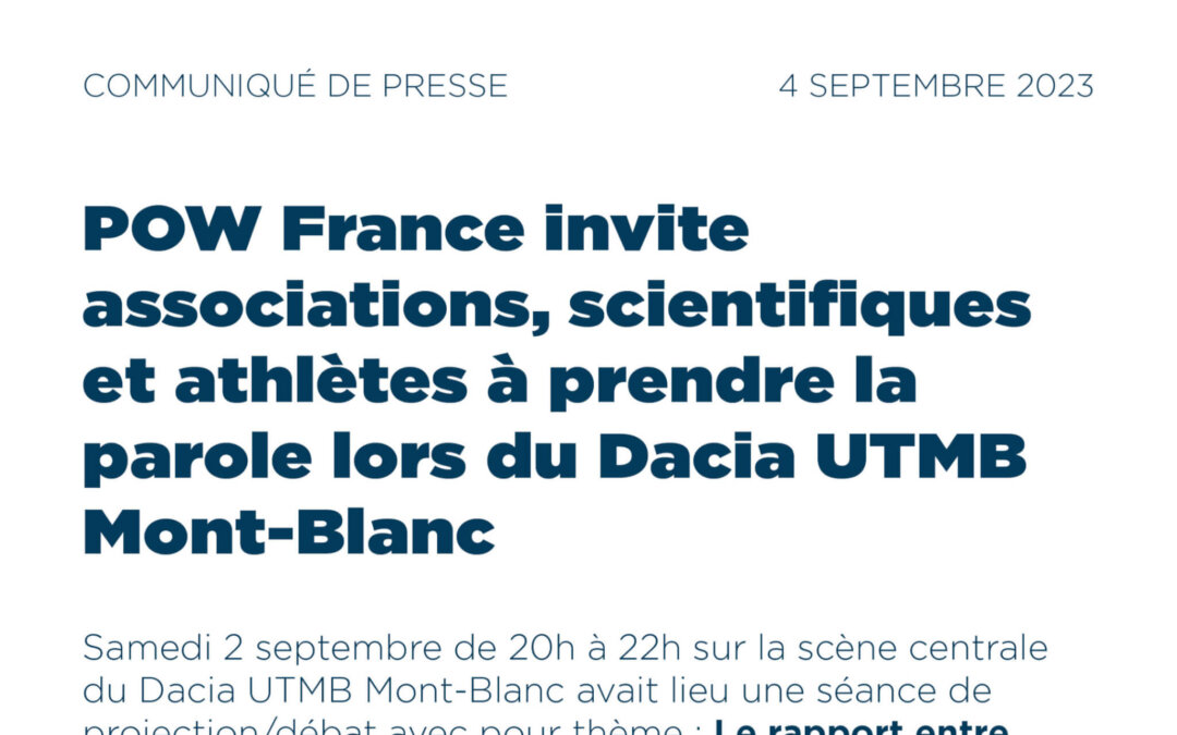 POW France prend la parole au DACIA UTMB MONT-Blanc