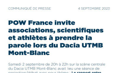 POW France prend la parole au DACIA UTMB MONT-Blanc